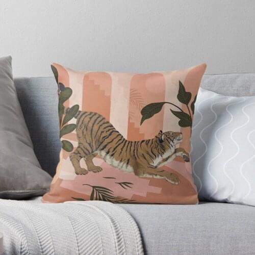Pillowslip Easy Tiger Throw Pillow 100% Cotton Decor Pillow Case Home Cushion Cover 45*45cm