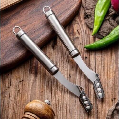 Stainless Steel Serrated Seed Remover Kitchen Tools New Kitchen Vegetable Tool alapeno Pepper Core Tool Serrated Seed Remover