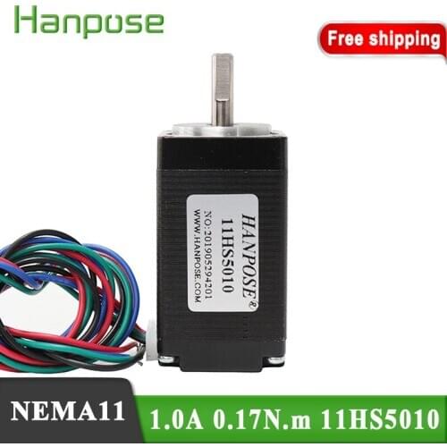 1pcs stepper Motor 4-cable 0.17N.M 28X50mm 11HS5010 NEMA11 Stepper Motor 1.8 degrees 50mm DC step motor for 3D printer