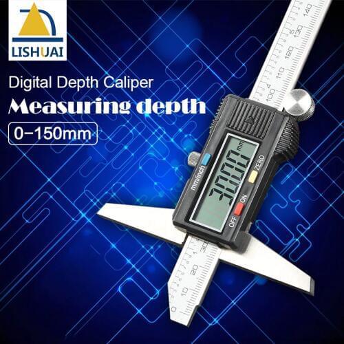 Depth vernier caliper micrometer 150 mm 6'' digital vernier caliper stainless steel digital electric digital depth gauge