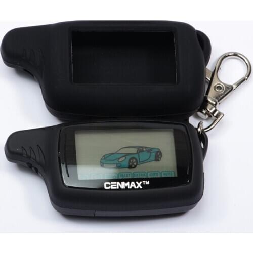 Russia CENMAX ST 8A+8A Silicone Key Case Two way LCD Keychain with Remote Control for Car Security CENMAX ST 8A Two-way alarm