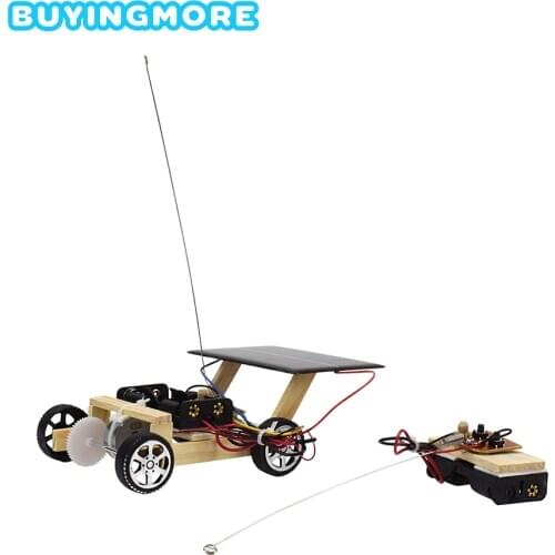 Solar RC Car Wooden Model Kit Assemble Toys for Children Educational Kits DIY Model Car Modeling Can be Electric Friends Gifts