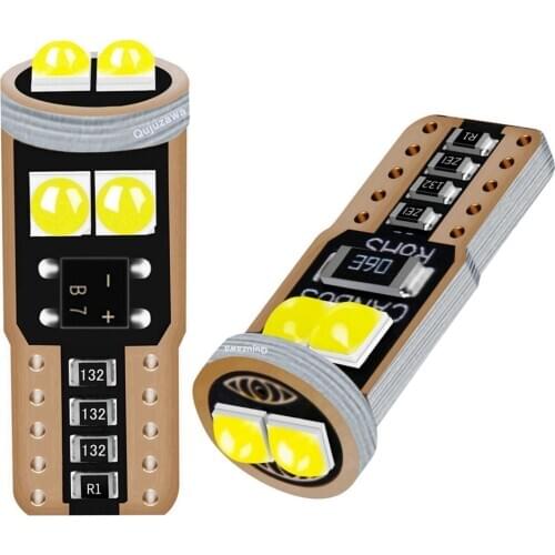 2Pcs T10 W5W WY5W 2825 Super Bright LED Canbus No Error Car Interior Reading Dome Lights Auto Parking Lamp Wedge Tail Side Bulbs