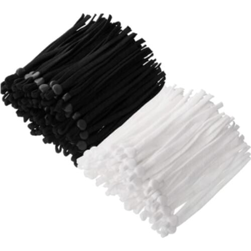 100 Pcs Mask Rope Sewing Elastic Band Cord with Adjustable Buckle Stretchy Mask Earloop Lanyard Earmuff Rope DIY Making Supplie