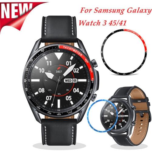 For Samsung Galaxy Watch 3 45mm /watch3 Metal Outer Edge Cover Bezel Ring Dial Scale Speed Tachymeter Protective Case