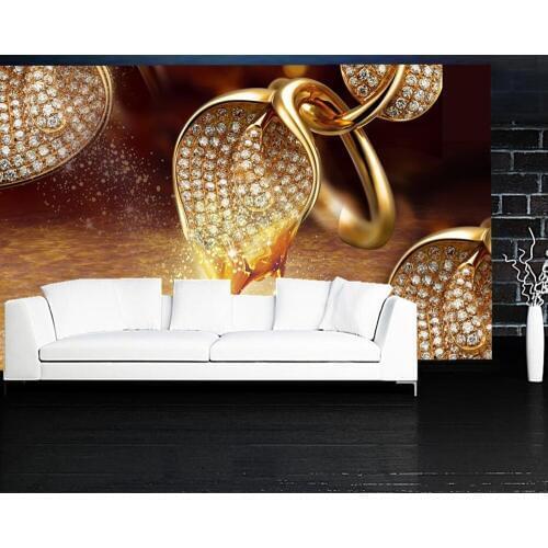 Gold Calla Lily Diamond Jewelry flower 3d wallpaper papel de parede,living room TV sofa wall bedroom wall papers home decor cafe