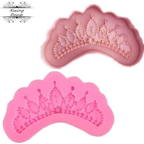1Pcs DIY Princess diamond Crown Silicone Cake Mold for Chocolate Jelly Baking Sugar Craft Fondant Cake Decorating Tools