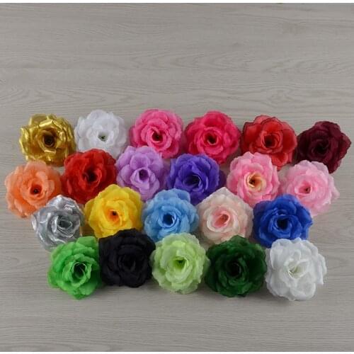 10Pcs/Lot Size 8CM Artificial Plants Roses Decorative Hand DIY Hair Flower Bouquet Wedding Decoration Head Wrap For