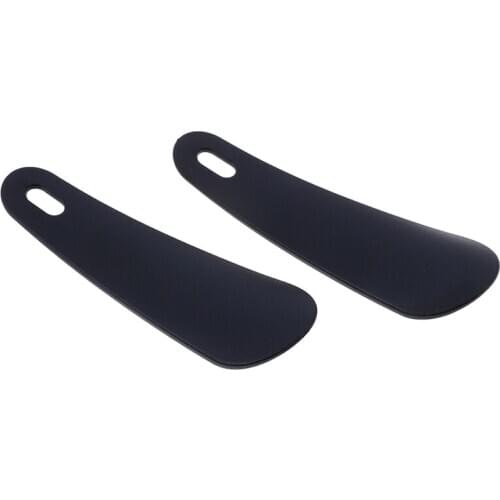 2Pcs 11cm Professional Black Plastic Shoe Horn Spoon Shoehorn Handle Shoehorn Shoe Lifter Tool