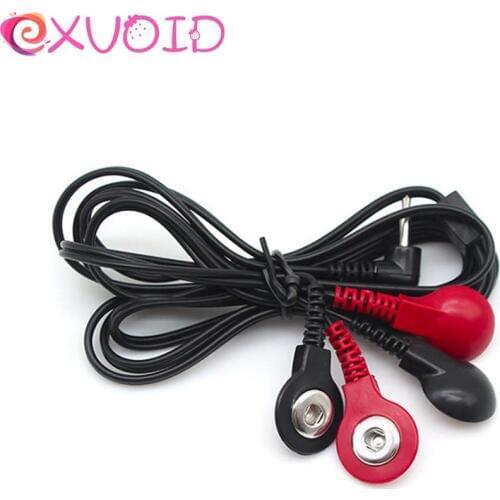 EXVOID 4 Button Connector Electro Stimulation Electrical Accessory for Penis Ring Anal Plug Therapy Massager Electric Shock Wire