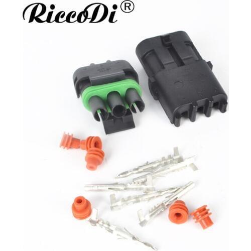 5-20Sets 3 Pin Female Male Plug Haltech MAP TPS Waterproof Automotive Car Connector 12015793 12010717 For GM