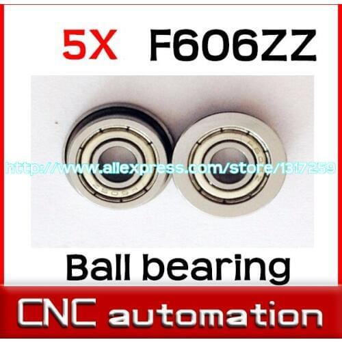 5pcs F606ZZ Flanged Bearing 6x17x6 Shielded Ball Bearings for 6mm shaft