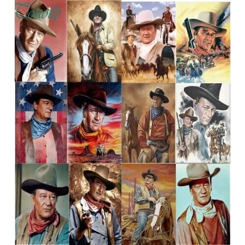 5D DIY diamond embroidery John Wayne Celebrity diamond painting Cross Stitch full round Rhinestone mosaic decoration