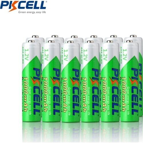 12PCS PKCELL AAA batteries NI-MH aaa Rechargeable Batteries Low Self Discharge AAA precharge 1.2v nimh 1000mah battery