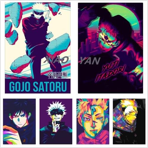 5D DIY Japanese Anime Jujutsu Kaisen Diamond Painting Animation Full Drill Diamond Mosaic Embroidery Cross Stitch Home Decor