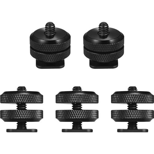 Andoer 2/5pcs Camera Accessories 1/4 Inch Professional Tripod Screw Hot Shoe Flash Mount Adapter for DSLR Camera Rig