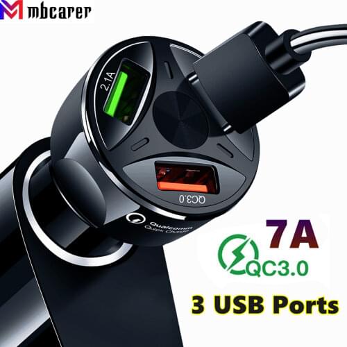 Car Charger USB Quick Charge QC3.0 Ports Car Cigarette Lighter Adapter for iPhone Samsung Huawei Xiaomi QC Car Phone Charging