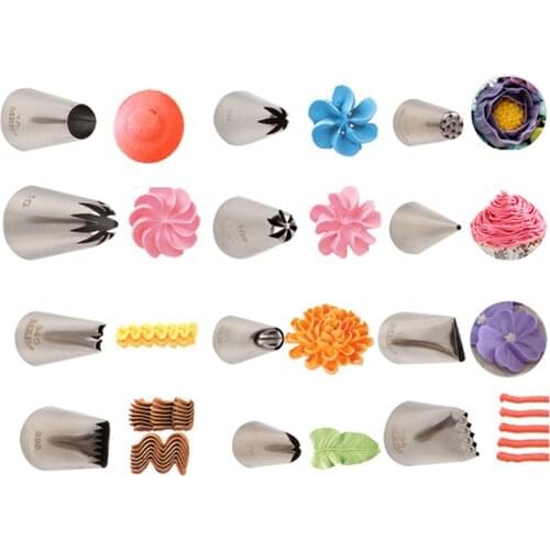 Free Shipping 12pcs Stainless Steel Icing Piping Nozzles Kit Cake Cupcake Decorating Pastry Tips Set