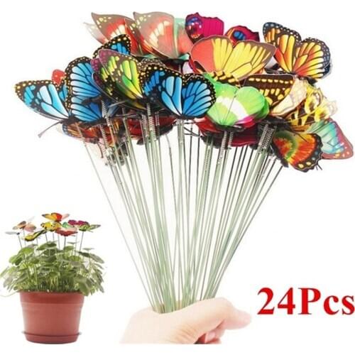 Bunch of Butterflies Garden Yard Planter Colorful Whimsical Butterfly Stakes Decoracion Outdoor Decor Flower Pots Decoration