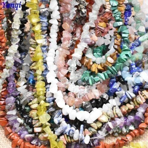 Natural Stone Beads 5-8mm 16 inch Amethysts Turquoises Tiger eye Chips Beads for Jewelry Making Irregular Gravel Beads Bracelet