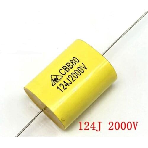 CBB80 124J2000V Axial through-core capacitor 0.12uF 2KV Ultrasonic special 120NF 2KV