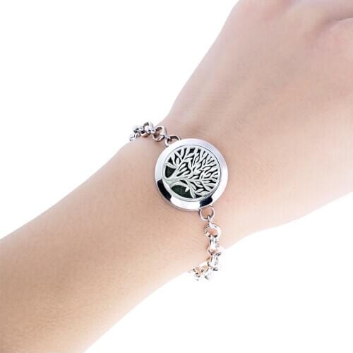 Chain Diffuser Bracelet Locket jewelry fit women kids men Essential Oil Perfume 25mm Stainless Steel 10pad seahorse wolf as gift