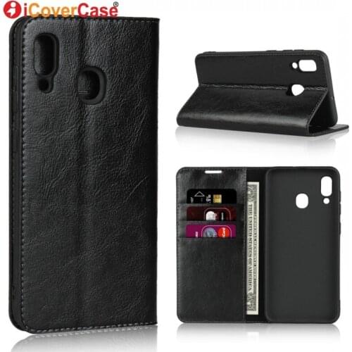 For Samsung Galaxy A30 Cases Wallet Soft Cover Luxury Genuine Leather Case Cover For Samsung A30 Mobile Phone Accessories Coque