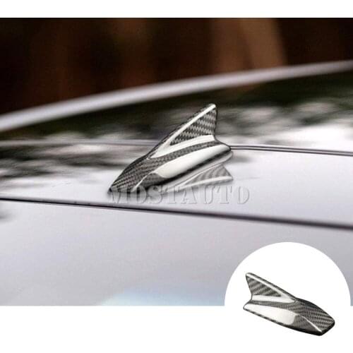 For Lexus IS 300C 2009-2011 Real Carbon Fiber Exterior Car Roof Shark Fin Antenna Cover Trim Black/Red 1pcs