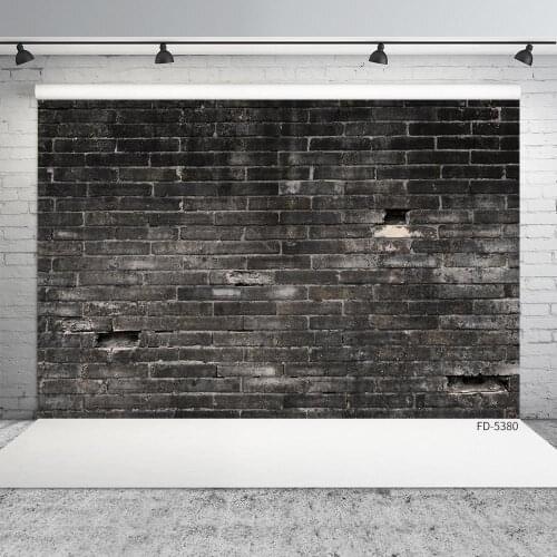 Black Brick Wall Photo Backdrop Computer Printed Photography Background for Children Baby Pets Toy Portrait Photobooth Props