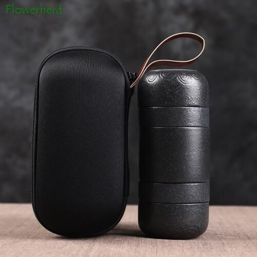 Purple Clay Ancient Pottery Ceramic Porcelain Tea Set Teaware Kung Fu Tea Set Tea Pot and Cup Set Outdoor One Pot Four Cup