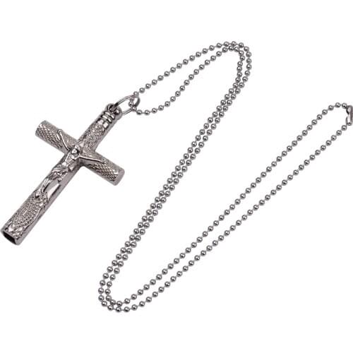 Artistic Drum Key Necklace Christian Jesus Crucifix Drum Key Tuner Drum Wrench for Jazz Drum Set