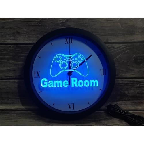 0K984 Game Room Console APP RGB 5050 LED Neon Light Signs Wall Clock