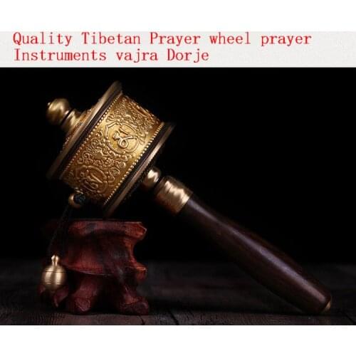 Quality Tibetan Prayer wheel prayer Instruments vajra Dorje with lection by pure copper