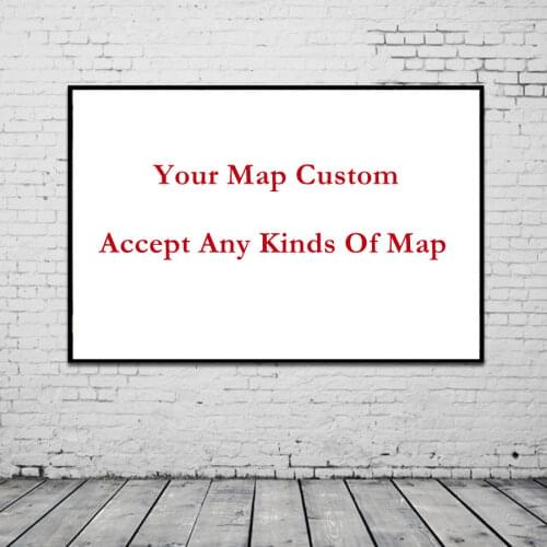 Map Custom Accept Any Kinds Of Map Custom Canvas Painting Decorative Poster Living Room Home Decoration School Supplies