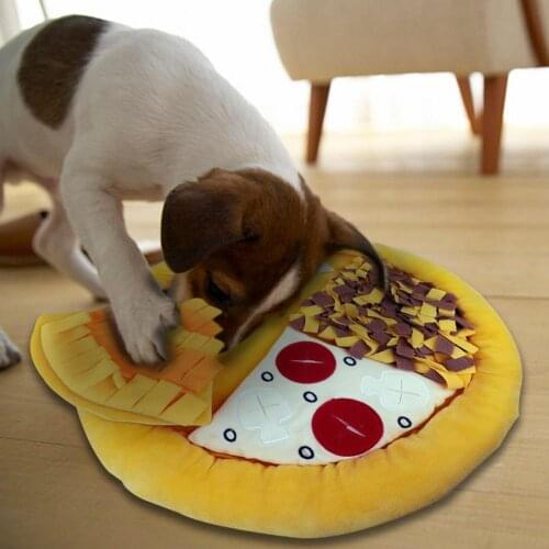 Pizza Sniffing Mat Dog Sniffing Training Mat Round Washable Blanket Pet Stress Training Relieving Nosework Mat Dog Product