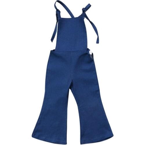 Citgeett Hot Toddler Kids Girls Denim Bib Pants Romper Sleeveless Jumpsuit Playsuit Backless Clothes 1-6Y