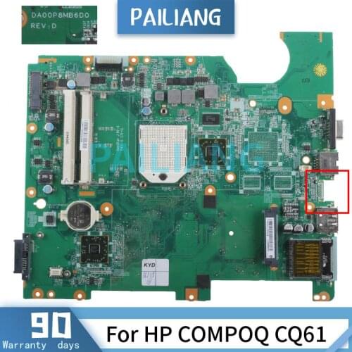 PAILIANG Laptop motherboard For HP COMPOQ CQ61 Mainboard DA00P8MB6D0 Without HDMI interface DDR3 tesed