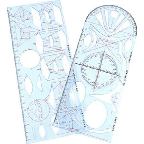Geometry Multi-function Drawing Template Middle School Students' Mathematics Curve Board Drawing Ruler Examination Stationery