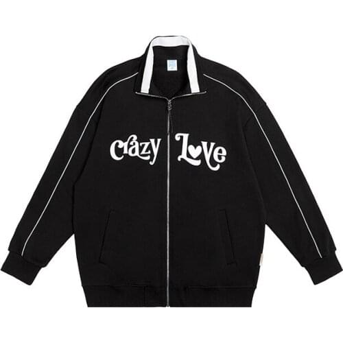 Sensir Menswear - New Fall 2021 Street American Reflective Printing Knitted Jacket Mens Loose Retro Jacket