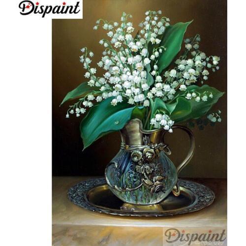Dispaint Full Square/Round Drill 5D DIY Diamond Painting "Flower vase" Embroidery Cross Stitch 5D Home Decor A10735