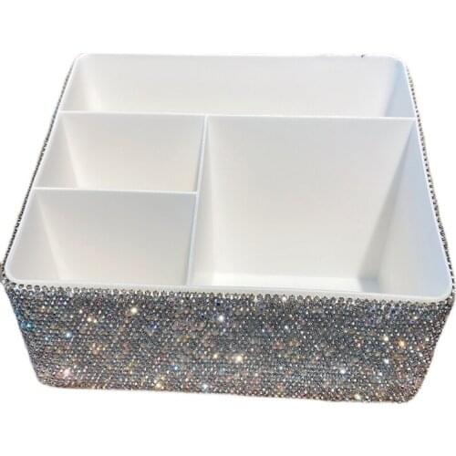 Table set diamond storage box family tea table pill organizer snack container girl brush holder makeup storage box organizer