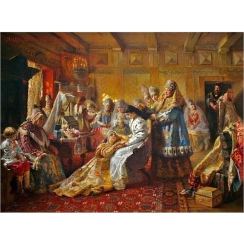 Embroidery Counted Cross Stitch Kits Needlework - Crafts 14 ct DMC Color DIY Arts Handmade Decor - The Russian Brides Attire