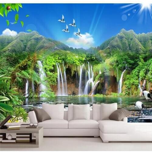 Custom Mural Wallpaper 3D Landscape Scenery Fresco Living Room TV Sofa Bedroom Home Decor Self-Adhesive Waterproof Canvas Murals