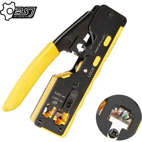 OULLX EZ Cat7 RJ45 Crimper Hand Network Tools Pliers RJ12 Cat5 Cat6 8P8C Cable Stripper Pressing Clamp Tongs Clip Multi Function