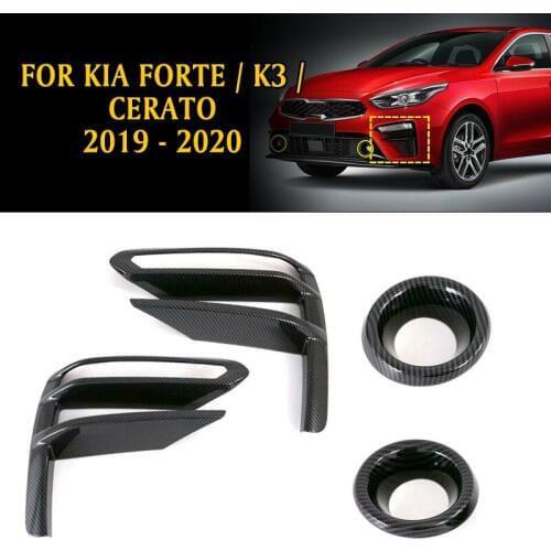 Pcmos ABS Front Fog Light Cover Trim For Kia Forte / K3 / Cerato 2019 - 2020 Lamp Covers 2Pcs/4Pcs Chromium Styling Stickers New