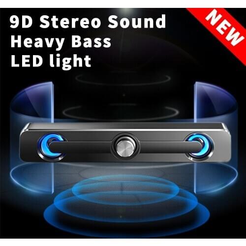 For Computer TV PC Laptop Wired Speaker Sound Bar Stereo Bass Subwoofer Audio AUX Speaker Surround Sound Bar Box