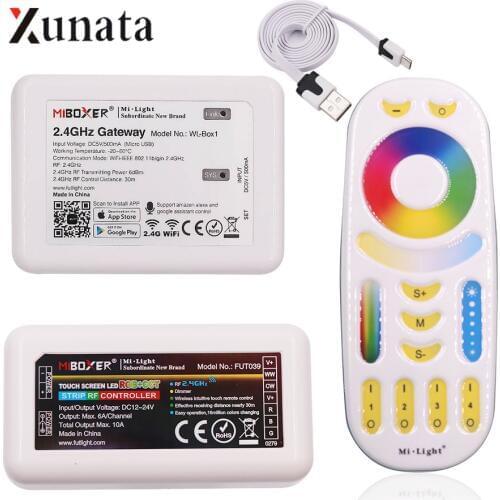Mi light Wifi ibox RGBWW RGB + CCT Controller Color Temperature Adjustable Led Dimmer 4 zones RGBW RF Remote Controller Group