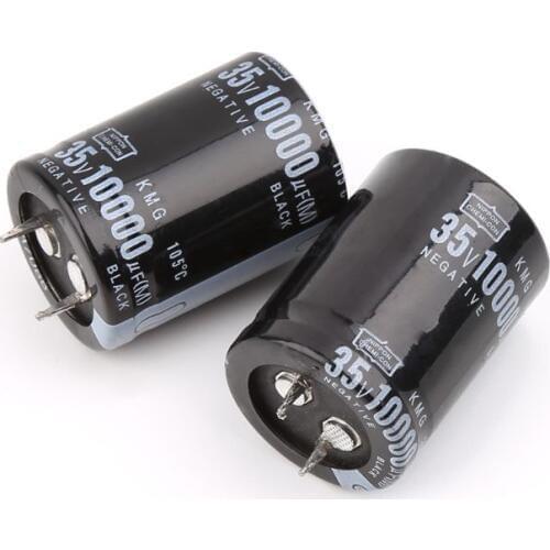 2pcs 10000uF 35V Radial Aluminium Electrolytic Capacitors 25x40mm Y98E