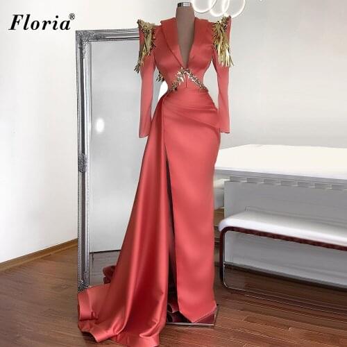 Plus Size Elegant Evening Dresses Long Sleeves Formal Prom Dresses Evening Wear Mermaid Wedding Party Dress вечерние платья