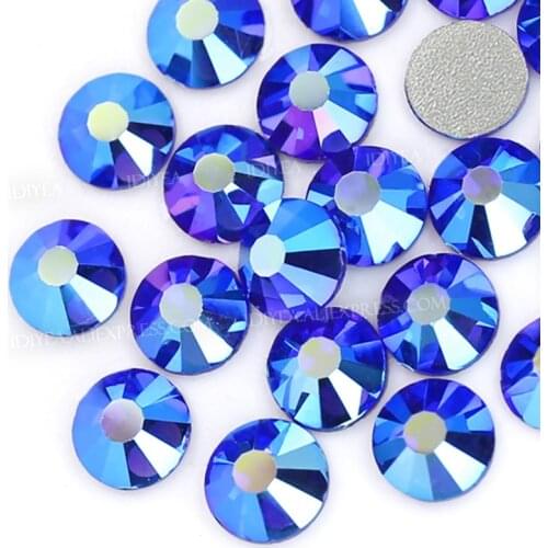Sapphire AB Non hot fix Rhinestones nail glass accessoires all for DIY 3d nails art manicure design strass crystal glitter stone